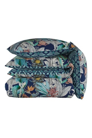 Parure copripiumino in raso di cotone 80 fili/cm² Zanzibar - Petrolio