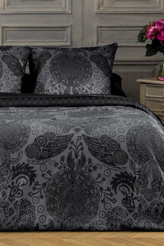 Parure copripiumino in raso di cotone 80 fili/cm² Arles - Grigio scuro