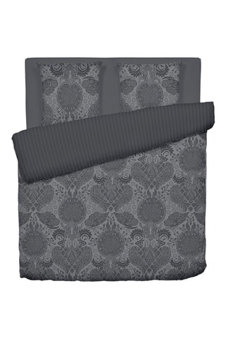 Parure copripiumino in raso di cotone 80 fili/cm² Arles - Grigio scuro