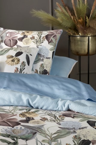 Parure copripiumino in raso di cotone 80 fili/cm² Garden - Bianco