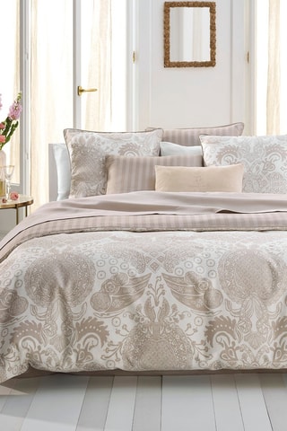 Parure copripiumino in raso di cotone 80 fili/cm² Arles - Taupe