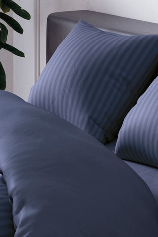 Parure copripiumino in raso di cotone 80 fili/cm² Dobby - Navy