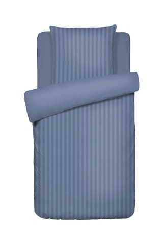 Parure copripiumino in raso di cotone 80 fili/cm² Dobby - Cobalto