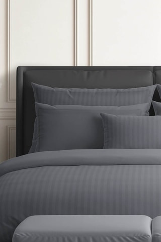 Parure copripiumino in raso di cotone 80 fili/cm² Dobby - Grigio scuro