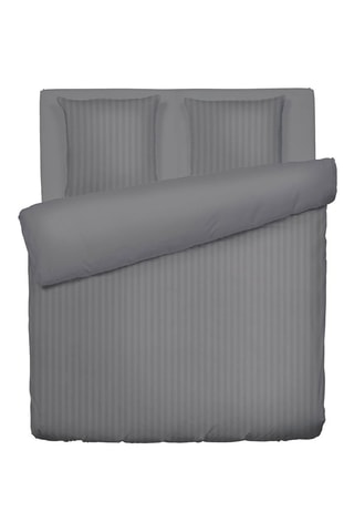 Parure copripiumino in raso di cotone 80 fili/cm² Dobby - Grigio scuro