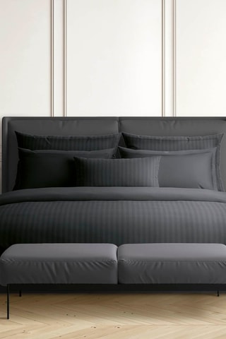 Parure copripiumino in raso di cotone 80 fili/cm² Dobby - Nero