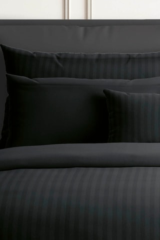 Parure copripiumino in raso di cotone 80 fili/cm² Dobby - Nero