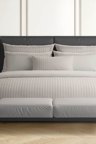 Parure copripiumino in raso di cotone 80 fili/cm²Dobby - Taupe