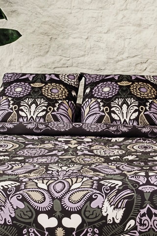 Parure copripiumino in raso di cotone 80 fili/cm² Love Stories - Viola