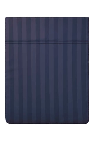 Lenzuolo sopra in raso di cotone 80 fili/cm² Dobby Stripe Woven - Blu scuro