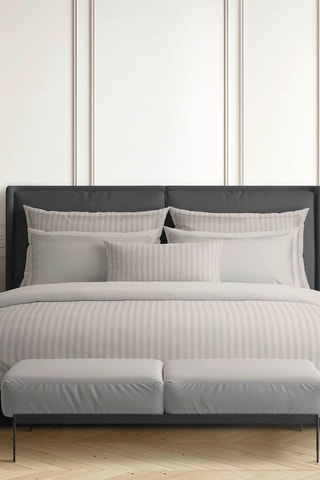 Lenzuolo sopra in raso di cotone 80 fili/cm² Dobby Stripe Woven - Taupe