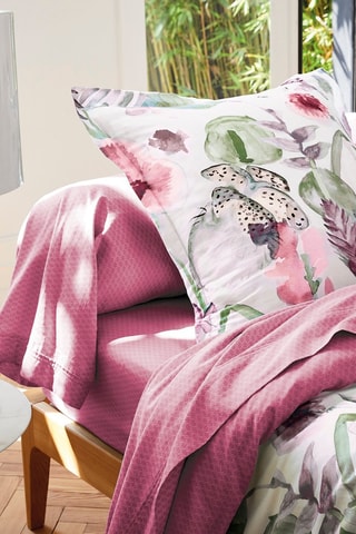 Lenzuolo sopra in raso di cotone 80 fili/cm² Garden micro - Rosa