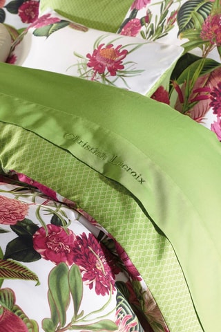 Lenzuolo sopra in raso di cotone 80 fili/cm² Garden Micro - Verde