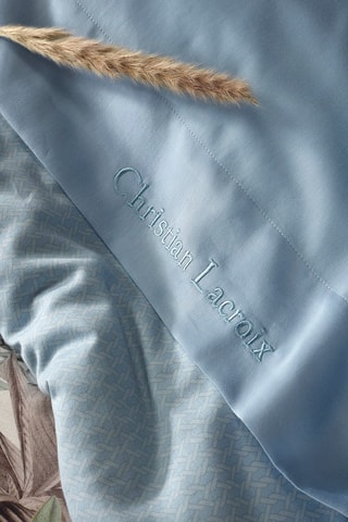 Lenzuolo sopra in raso di cotone 80 fili/cm² Uni - Azzurro