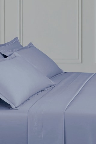 Lenzuolo sopra in raso di cotone 80 fili/cm² Uni 1 baratta - Cobalto