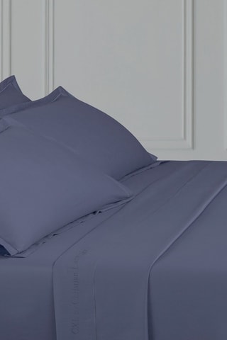 Lenzuolo sopra in raso di cotone 80 fili/cm² Uni 1 baratta - Navy