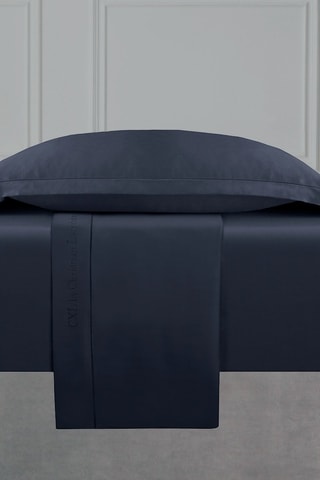Lenzuolo sopra in raso di cotone 80 fili/cm² Uni 1 baratta - Blu notte