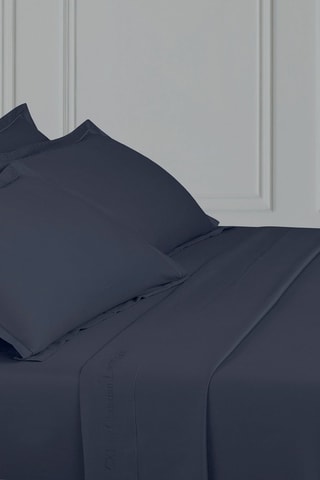 Lenzuolo sopra in raso di cotone 80 fili/cm² Uni 1 baratta - Blu notte