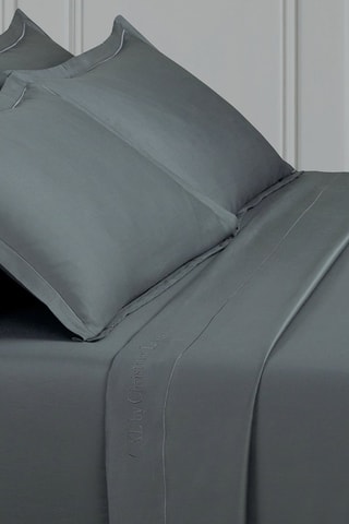 Lenzuolo sopra in raso di cotone 80 fili/cm² Uni 1 baratta - Grigio scuro