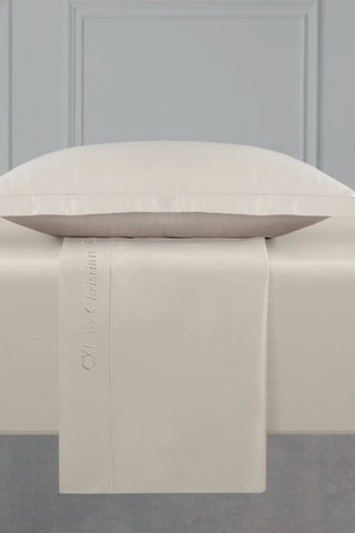 Lenzuolo sopra in raso di cotone 80 fili/cm² Uni 1 baratta - Taupe