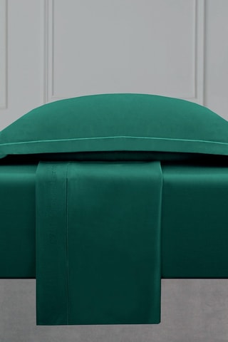 Lenzuolo sopra in raso di cotone 80 fili/cm² Uni 1 baratta - Verde smeraldo