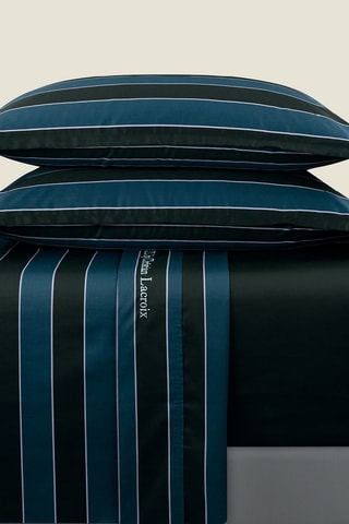 Parure lenzuola in raso di cotone 80 fili/cm² - Blu scuro