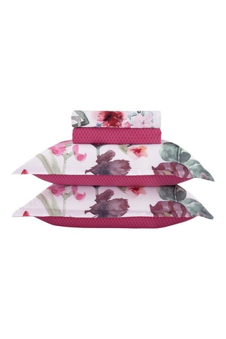 Parure lenzuola in raso di cotone 80 fili/cm² Exotique - Rosso