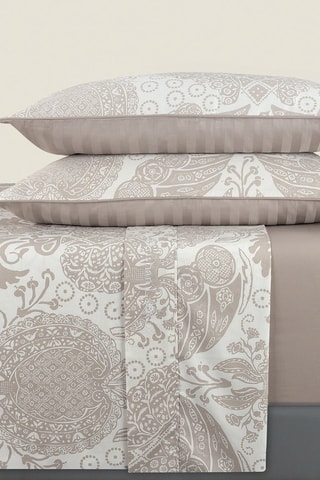 Parure lenzuola in raso di cotone 80 fili/cm² Arles - Taupe