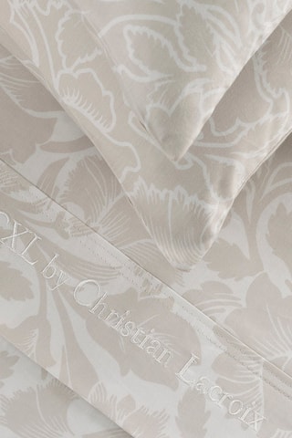 Parure lenzuola in raso di cotone 80 fili/cm² Arabesque - Taupe