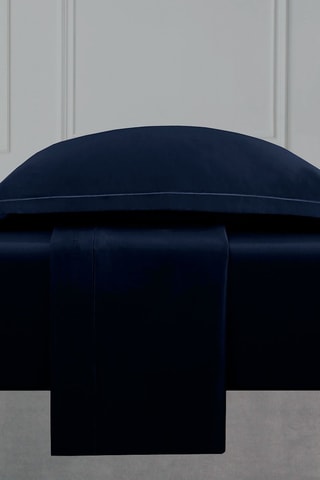 Parure lenzuola in raso di cotone 80 fili/cm² Uni 1 baratta - Blu elettrico