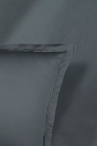 Parure lenzuola in raso di cotone 80 fili/cm² Uni 1 baratta - Grigio scuro