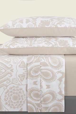 Parure lenzuola in raso di cotone 80 fili/cm² Love Stories - Taupe