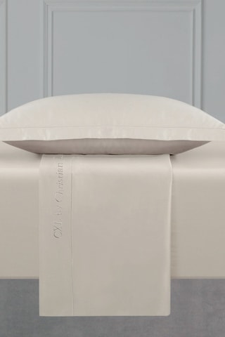 Parure lenzuola in raso di cotone 80 fili/cm² Uni 1 baratta - Taupe