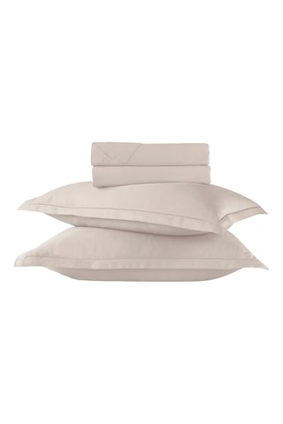 Parure lenzuola in raso di cotone 80 fili/cm² Uni 1 baratta - Taupe