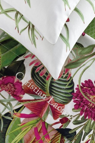 Parure lenzuola in raso di cotone 80 fili/cm² Garden - Verde chiaro