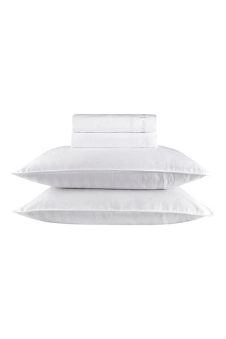 Parure lenzuola in raso di cotone 120 fili/cm² + 80 fili/cm² Arles - Bianco