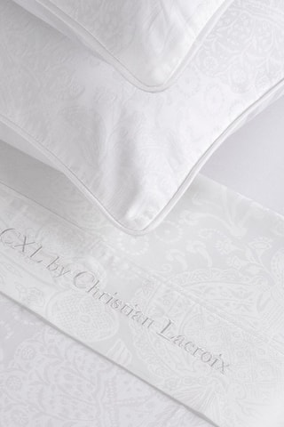 Parure lenzuola in raso di cotone 120 fili/cm² + 80 fili/cm² Arles - Bianco