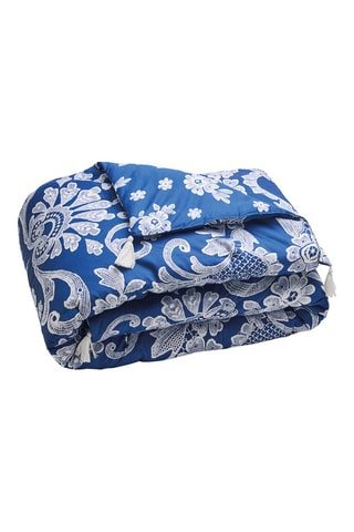 Trapunta in raso di cotone - Blu 