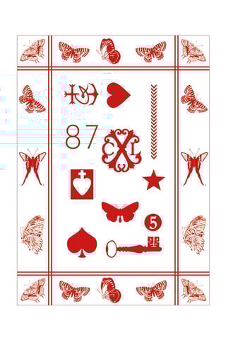 2 strofinacci Amulette - Rosso e bianco