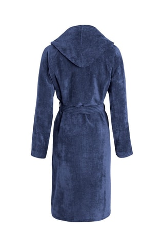 Accappatoio in velluto con cappuccio - Navy