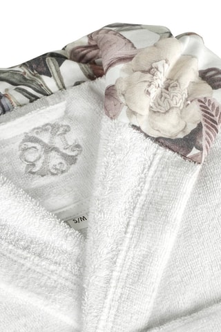 Accappatoio in velluto con cappuccio - Bianco