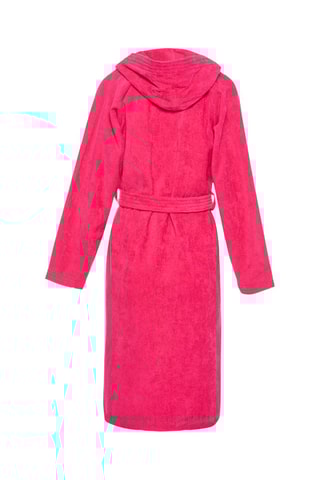 Accappatoio con cappuccio in velluto Uni - Fucsia