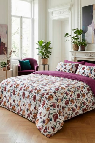 2 federe in raso di cotone - 80 fili/cm² - Viola