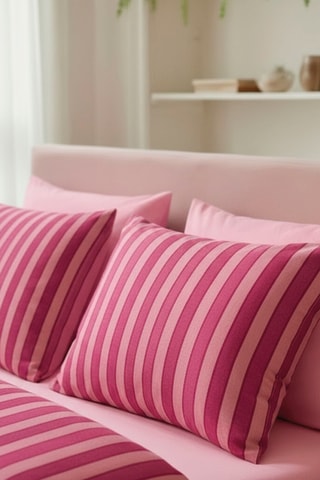 2 federe in raso di cotone - 80 fili/cm² - Rosa