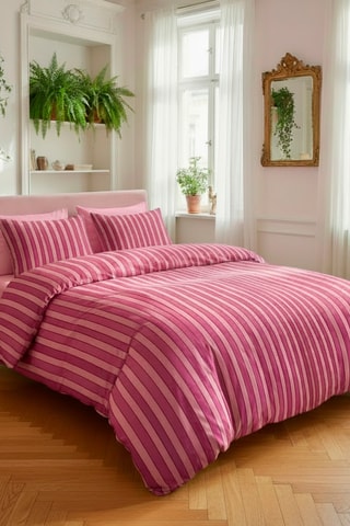 2 federe in raso di cotone - 80 fili/cm² - Rosa