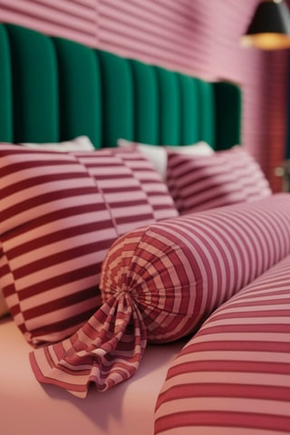 Federa cuscino alla francese in raso di cotone - 80 fili/cm² - Rosa