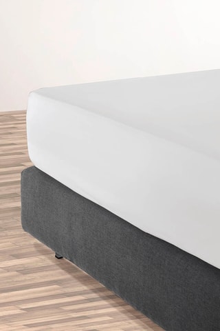 Lenzuolo sotto in raso di cotone - 80 fili/cm² - Bianco