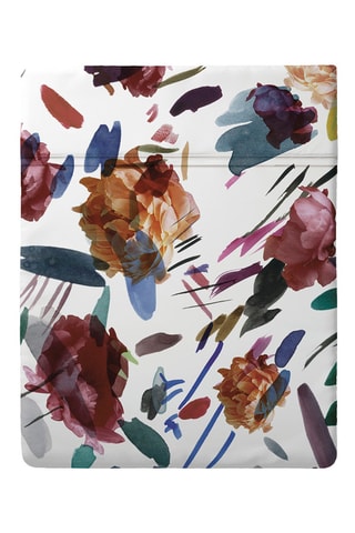 Lenzuolo sopra in Raso di Cotone - 80 fili/cm² - Bianco e viola