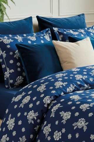 Parure copripiumino in raso di cotone - 80 fili/cm² - Blu