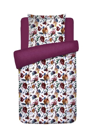 Parure copripiumino double face in raso di cotone - 80 fili/cm² - Bianco